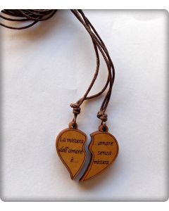 Double pendant "The measure of love is to love without measure"
