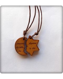 Double pendant "Friendship is the star that illuminates life"